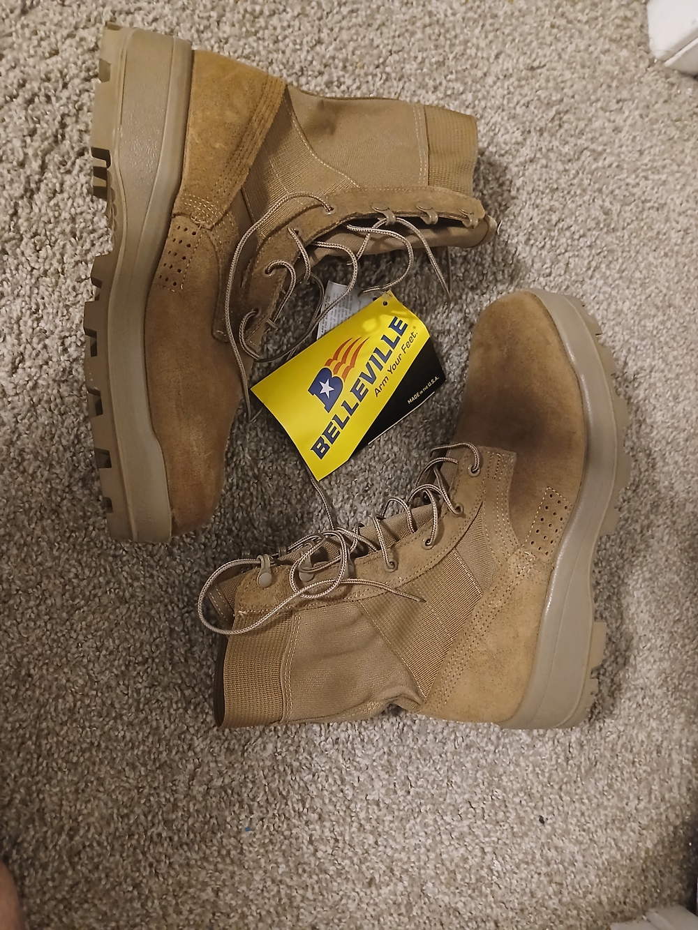 Men's Belleville Tan Tactical Boots - Lace-Up Military Style